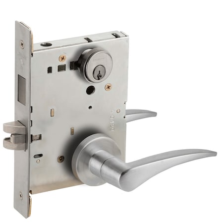 Schlage Dormitory Mortise Lock with Deadbolt, 12A Design, Satin Chrome L9473P 12A 626 LH